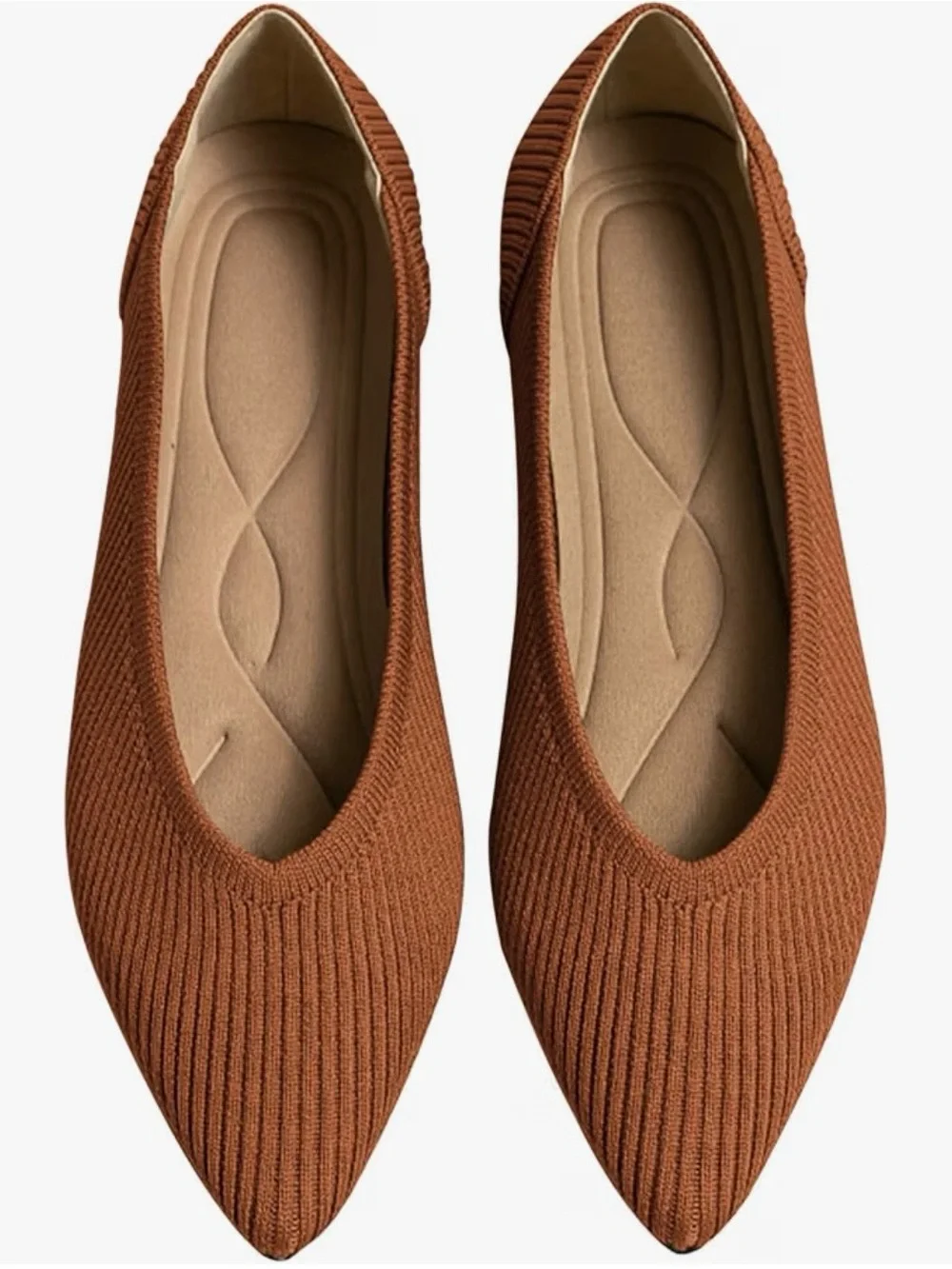 Women's Pointed Toe Flat-Brown